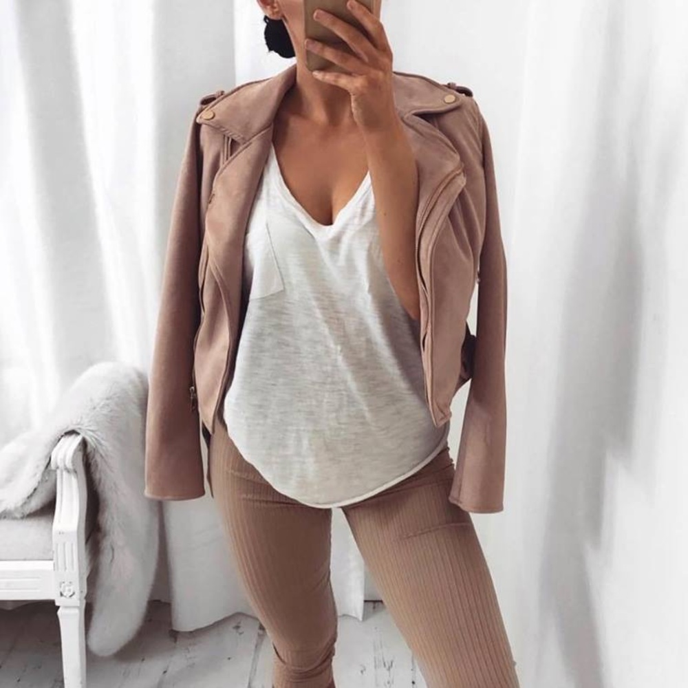 XS Pink suede jacket